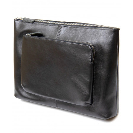 Кожаная мужская сумка GRANDE PELLE горизонтальная (GP0437black)